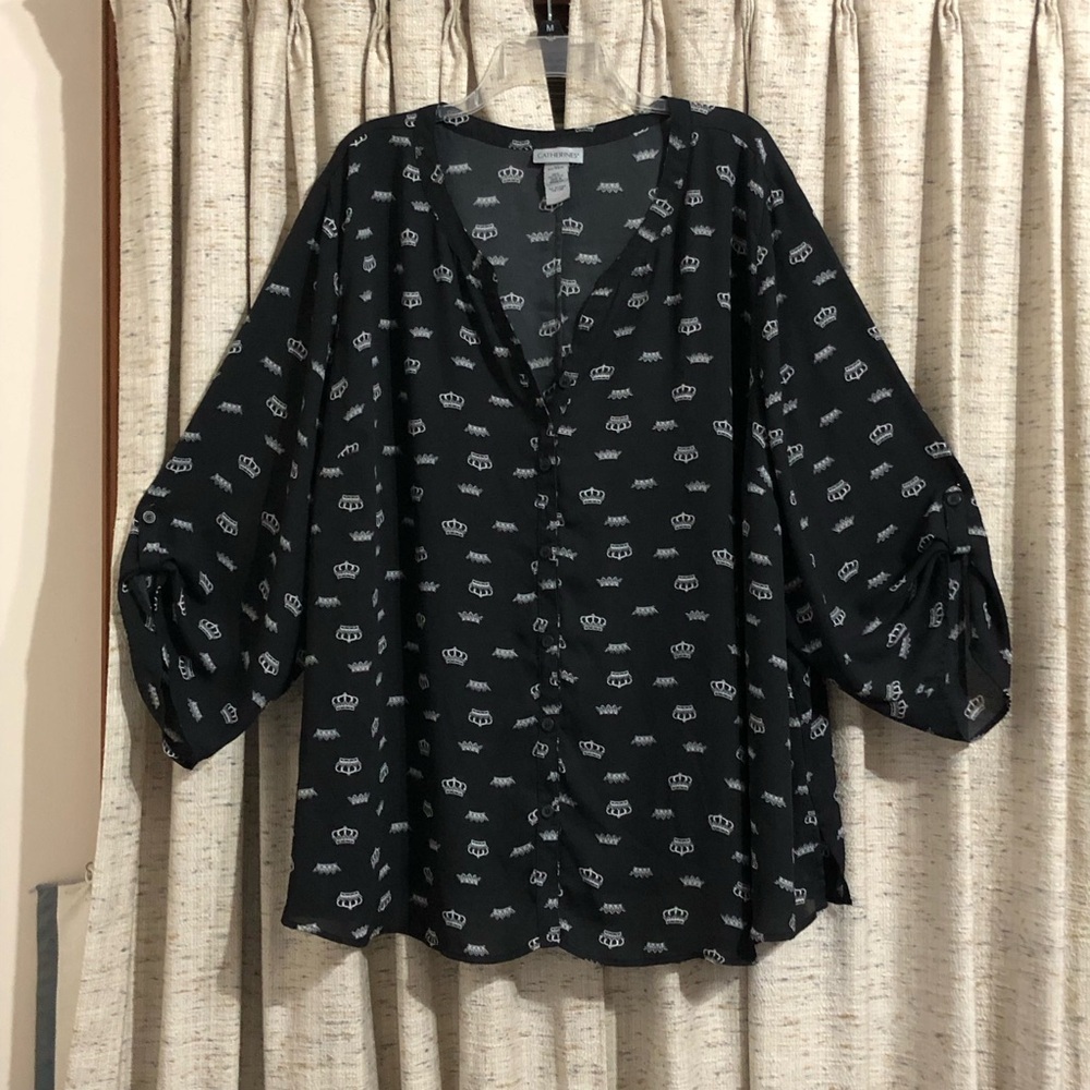 Catherines Georgette Button Front Blouse - 4X